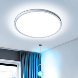 EASY EAGLE LED Ceiling Light, Flat, Round Ceiling Light, 6500 K, White, 36 W, 3240 LM, Modern Bathroom Lamp, Ceiling Lamp, Kitchen Lamp for Bathroom, Hallway, Bedroom, Balcony, Living Room, Kitchen,