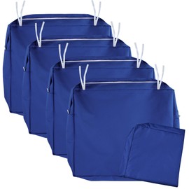 NettyPro Patio Chair Seat Cushion Covers Set 4, Waterproof Outdoor Furniture Cushion Slipcovers with Zipper and Tie, 22 x 20 x 4 Inch, Replacement Cover Only, Navy