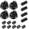 4-Pack Universal Oven/Stove/Range Control Knobs Replacement Kit with 12 Adapters
