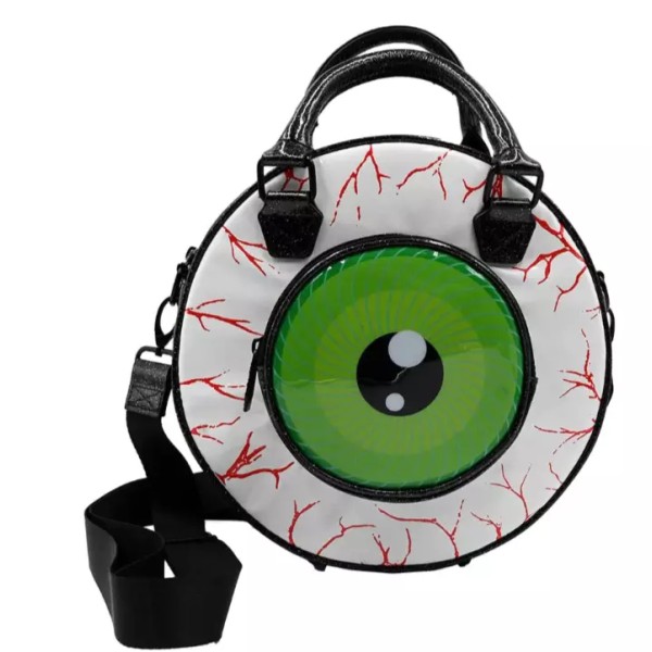 Kreepsville 666 Eyeball Black Glitter Backpack Purse Bag Handles Strap