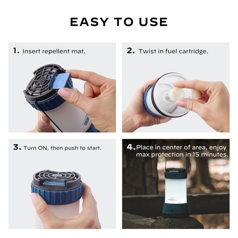 Thermacell Effective Mosquito Repellent LED Lantern for Camping, Includes 12-Hour