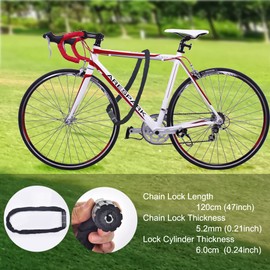 Bike Lock, Arespark 5 Digit 120cm Resettable Security Combination Lock, Heavy Duty Keyless Bicycle Lock, Anti-Theft Accessories for Bike, Bicycle, Scooter, Motorcycle, Door, Gate, Fence, Cadenas Velo
