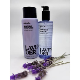 Victoria's Secret Pink Set Lavanda Gel De Ducha Y Aceite Hidratante