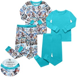CubbieMoon Toddler Pajamas Set 2 Piece Soft Bamboo Viscose Girls and Boys Pajamas for Kids perfect for Sleep and Play 2 pack