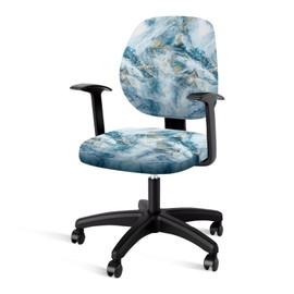 YUVAMAGIMO Marble Print Office Chair Covers Luxury Chair Covers Easy to Install Easy to Use Armchairs Suitable for Home or Office Gifts for Elders