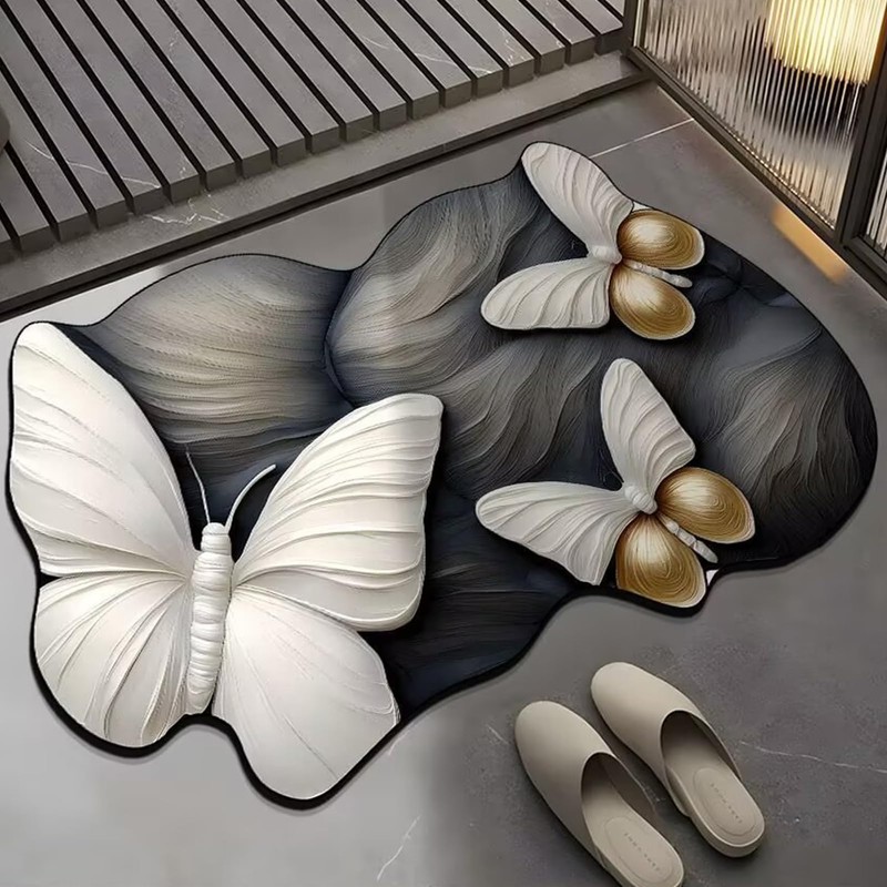 Butterfly Kitchen Rugs - Quick-Drying Carpet - 3D Realistic Pattern