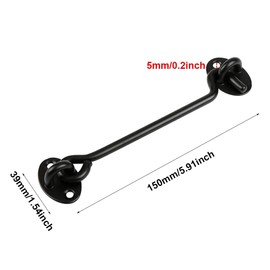 3 Pcs Hook and Eye Latch, Stainless Steel Gate Hook Lock with 12 Pcs Mounting Screws, Heavy Duty Cabinet Latches for Door Gate Window Closet Shed