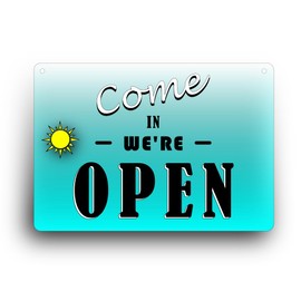 A5 Reversible Open Closed Sign - Contemporary Design, UV Printed Aluminium Composite, Ideal for Shops and Businesses