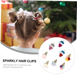 Baluue 8pcs Ice Cream Glitter Hair Clips for Girls Cute Sequin Barrettes for Festivals Parties and Daily Wear Hair Accessories for Toddlers and Boys and Girls