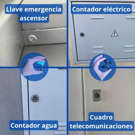 Set of 4 Multifunctional Key | Water Meter Wrench | Electric Cabinet Key | Lift Key | Gas Meter Key | Valve Wrench | Black and Triangle Master Wrench for Emergency