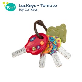 B. toys – LucKeys – Pretend Play Keys – 4 Textured Toy Keys for Babies & Toddlers – Flashlight & Car Sounds – 10+ Months