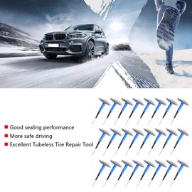 Tyre Repair Patch, Universal Tubeless Tyre Puncture Repair Mushroom Plug Patch Gum for Car Motorcycles (24 Pieces) (36 x 4 mm)