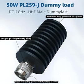 BECEN 50W PL259 Dummy Load - 50W UHF Plug DC to 1GHz 50Ohm UHF Male Type Plug Connector