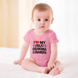 I Love My Great Grandma And Grandpa Baby Newborn Outfits Short Sleeve Summer Romper Baby Girl White Boys Outfit