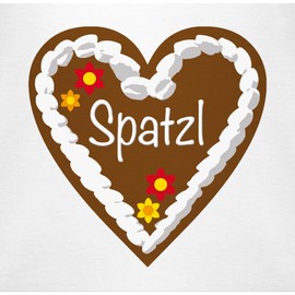Oktoberfest – Gingerbread Heart "Spatzl Short Sleeved Baby Bodysuit/Vest for Boys and Girls - White