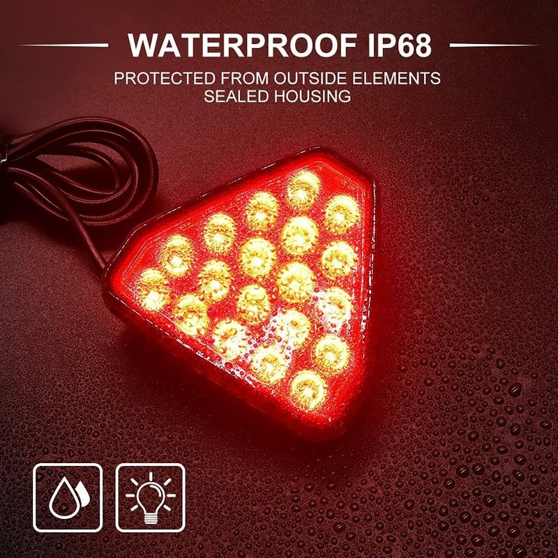 YnGia F1 Style Brake Light, Red Triangle Towing Hitch Lights