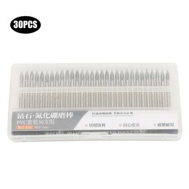 30pcs 150Grit Tip Diamond Grinding Bits 3mm Electric Grinder Carving Tools for Jade Stone Engraving