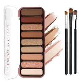9 Shades Nude Matte Eyeshadow Palette,Shimmer Naked Eyeshadow Palette,Eye Shadow Palette Natural Flash Waterproof Professional Makeup Palette with Brush