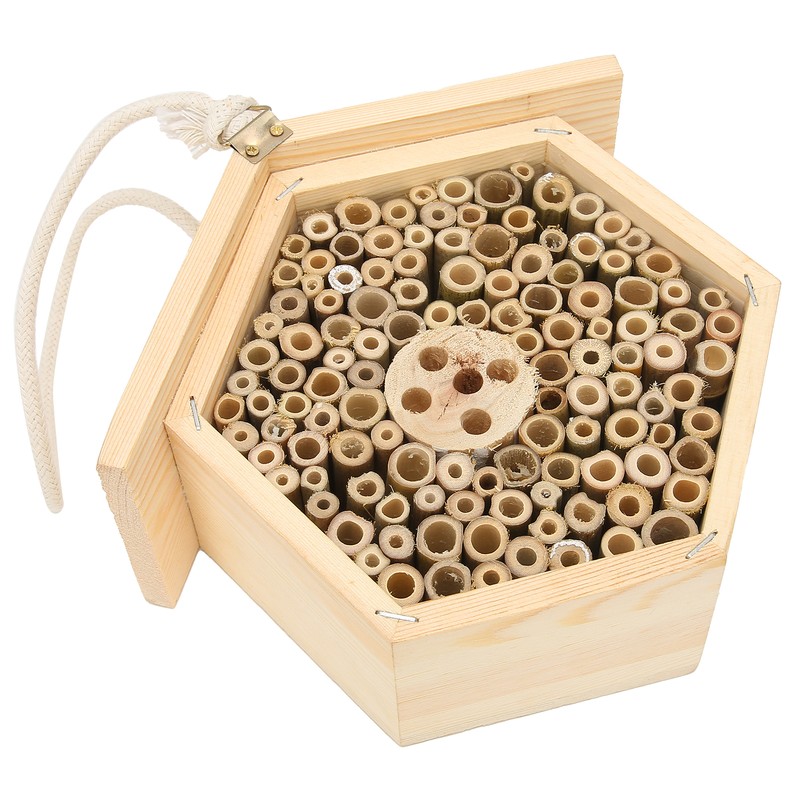 Wooden Bee House Decorative Hanging Insect House Insect Hotel for