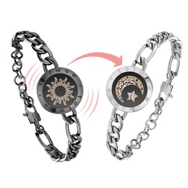 Touch Bracelets for Couples, Vibration & Light up for Love Couples Long Distance Relationship Gifts for Girlfriend Bluetooth Pairing Jewelry