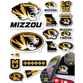 PartyKandy Mizzou Stickers for Gift, Car, Water Bottle, Laptop, and Phone for Missouri Football Fans and University Graduates (Mizzou Tigers)