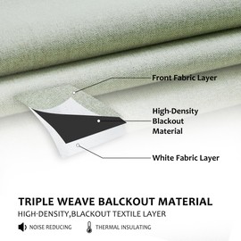 Jubilantex Green Pinch Pleated Full Blackout Curtains 84 Inches Long for Bedrooom Faux Linen Curtains Farmhouse Thermal Insulated Window Treatments Set with Hooks for Living Room,Sage 2 Panels