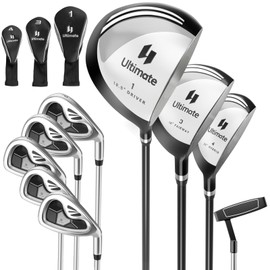 Tangkula 9 Pieces Men's Complete Golf Club Set Right Handed, Includes 460cc Alloy Driver & #3 Fairway Wood & #4 Hybrid & # 6 & #7 & #8 & #9 & #P Irons, Putter & 3 Head Covers