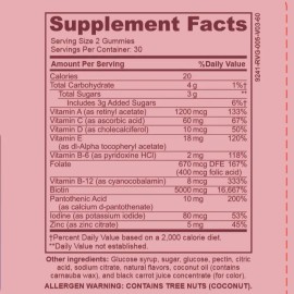 Hair, Skin & Nails Support Supplement for Women Promotes Healthy Hair Growth, Strong Nails, and Radiant Skin 60 Capsules