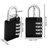 Belle Vous 4 Pack Black 4 Digit Combination Shackle Padlock