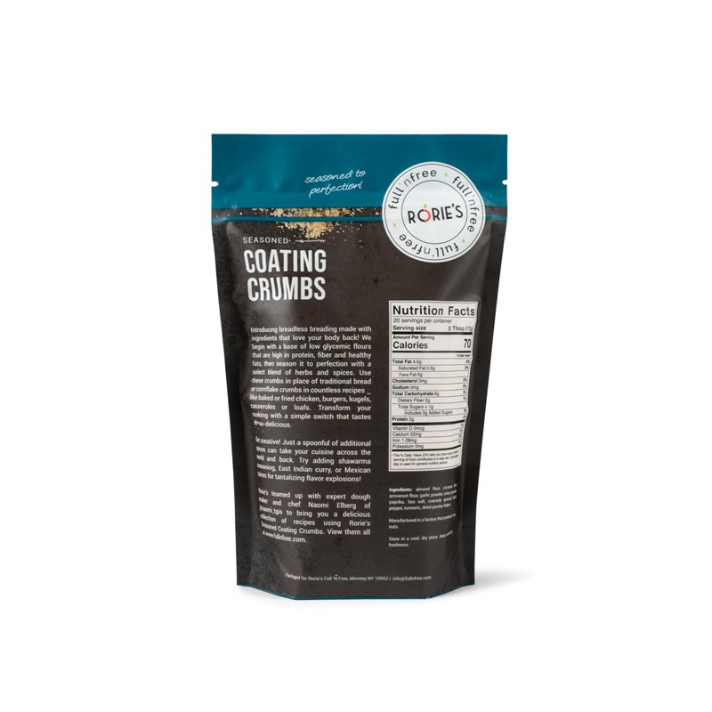 Rorie's Grain Free Seasoned Coating Crumbs (12 oz) Gluten Free