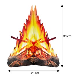 12 Inch Tall Artificial Fire Fake Flame Paper 3D Decorative Cardboard Campfire Centerpiece Flame Torch for Campfire Party Decorations, 2 Sets