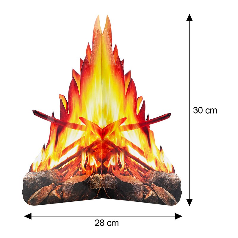 12 Inch Tall Artificial Fire Fake Flame Paper 3D Decorative