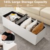 KOTEK 45 Inches Folding Storage Ottoman Bench, Storage Chest Footrest
