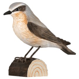 Wildlife Garden WG4439 DecoBird Stone Mortar - Hand Carved Decorative Wooden Birds - Small European Birds