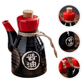 Hemoton Japanese Style Condiment Bottle Oil Dispenser Kitchen Porcelain Spice Jar Cork Stopper Home Seasoning Oil Pot ceramic soy sauce bottle Vinegar Dispenser