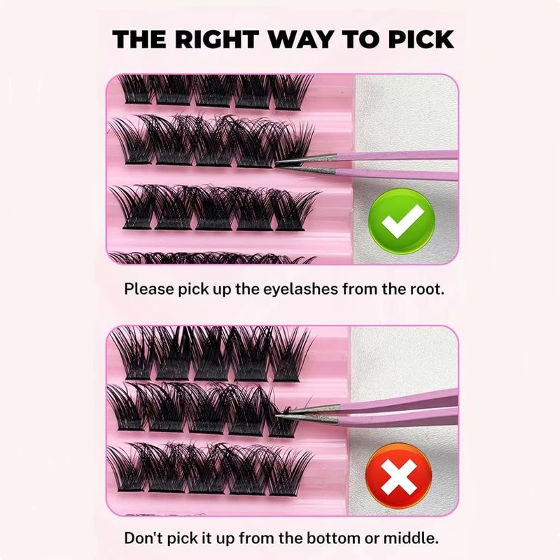 FANDIQ Cluster Lashes,100pcs DIY Eyelash Extension D Curl Volume Individual