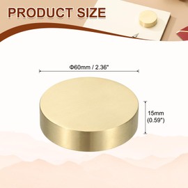 PATIKIL Chinese Calligraphy Paper Weight, 60mm Round Brass Paperweight Holding Paper Flat for Painting Writing Ink Drawing Desktop Home Office Decoration, Gold Tone