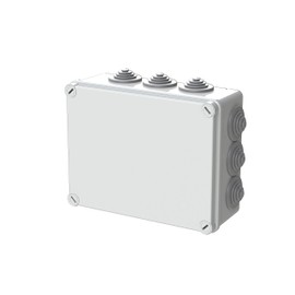 ABB IP55 Junction Box • 220 x 170 x 80mm • Waterproof Electric Cable Connector Unit • Cable Glands Included • Adaptable Box for Electric Connectors • Heat Resistant • Premium Indoor/Outdoor Box