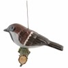 440s Tangoo Ceramic Field Sparrow on Wood, Hanging | TA-17000