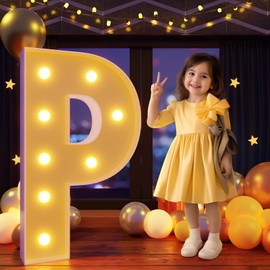 IMPRSV 3FT Marquee Light Up Letters P - Large Big Marquee Letters for Party Decorations, Baby Shower, Anniversary, Wedding Decor, Room Decor, Kids' Mosaic Kits