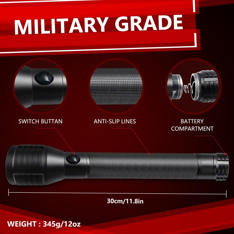 Miuree Heavy-Duty LED D Battery Flashlight (3-D)