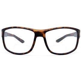VITENZI Bifocal Safety Glasses with Readers Wrap Around Sport Magnifying Safety Reading Protective Goggles Bari in Tortoise