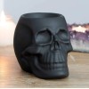 Ebros Gift Matte Black Gothic Skull Skeleton Ceramic Votive Candle
