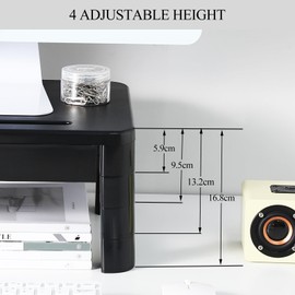 KOADOA KOADOA Monitor Stand with Drawer - Laptop Stand for Desk, 4 Height Adjustable Monitor Riser and Cellphone Holder, Computer stand for Printer, Notebook, Home, Office