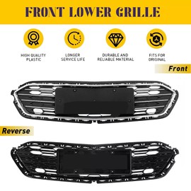 JHRISE Front Bumper Upper and Lower Honeycomb Mesh Grille For Chevy Malibu L/LS/LT Upper Lower Grill 2016 2017 2018 (Malibu)