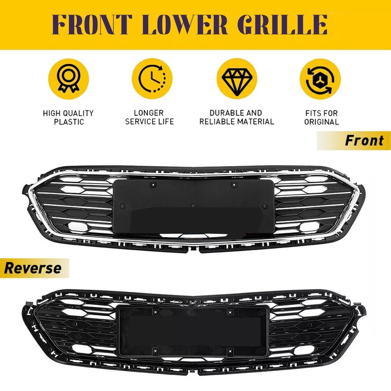 JHRISE Front Bumper Upper and Lower Honeycomb Mesh Grille For