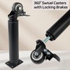 Adjustable Table Leg Extender 9.5"-14.1" w/ 360° Casters for Cabinets/Sofas