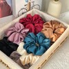 Satin Scrunchies for Women, 5.2" Large Hair Ties No Crease