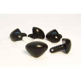 Sassy Bears 18mm Black D-Type Safety Noses (10 noses) for Bears Dolls Puppets Crafts