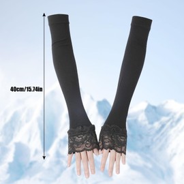 Kingsie Lace Arm Cover, Summer, UV Protection, Women's Gloves, Sun Protection, UV Protection, Arm Cover, UV Protection, Fingerless, Sun Protection, Women's, Stylish, Driving, Sports Meetings, Work,